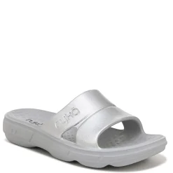 Ryka Sandals|Women's , Restore Slide Recovery Sandal Silver Grey