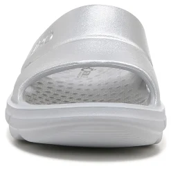 Ryka Sandals|Women's , Restore Slide Recovery Sandal Silver Grey