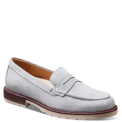 Samuel Hubbard Slip-On Shoes|Women's , Tailored Traveler Loafer Light Grey Suede