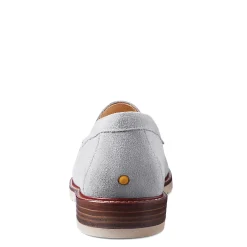 Samuel Hubbard Slip-On Shoes|Women's , Tailored Traveler Loafer Light Grey Suede