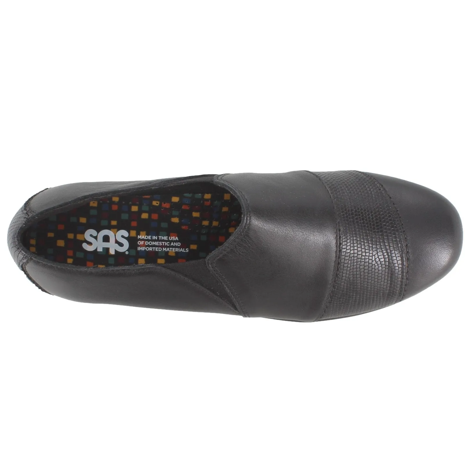 SAS Loafers|Women's , Nora Slip-On Loafer Black/Lizard