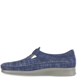 SAS Loafers|Women's , Roamer Slip-On Blue Plaid