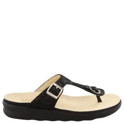 SAS Sandals|Women's , Sanibel T-Strap Slide Sandal Black Snake