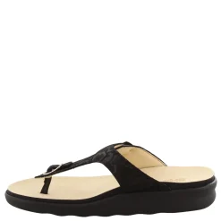 SAS Sandals|Women's , Sanibel T-Strap Slide Sandal Black Snake