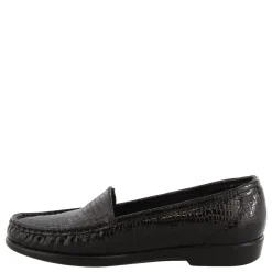 SAS Slip-On Shoes|Women's , Simplify Loafer Black Croco