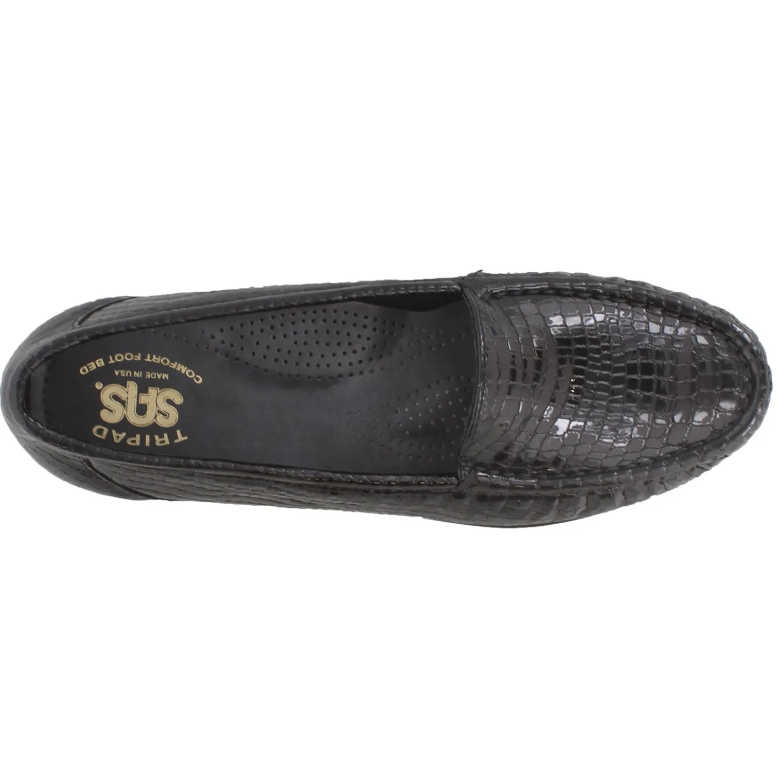 SAS Slip-On Shoes|Women's , Simplify Loafer Black Croco