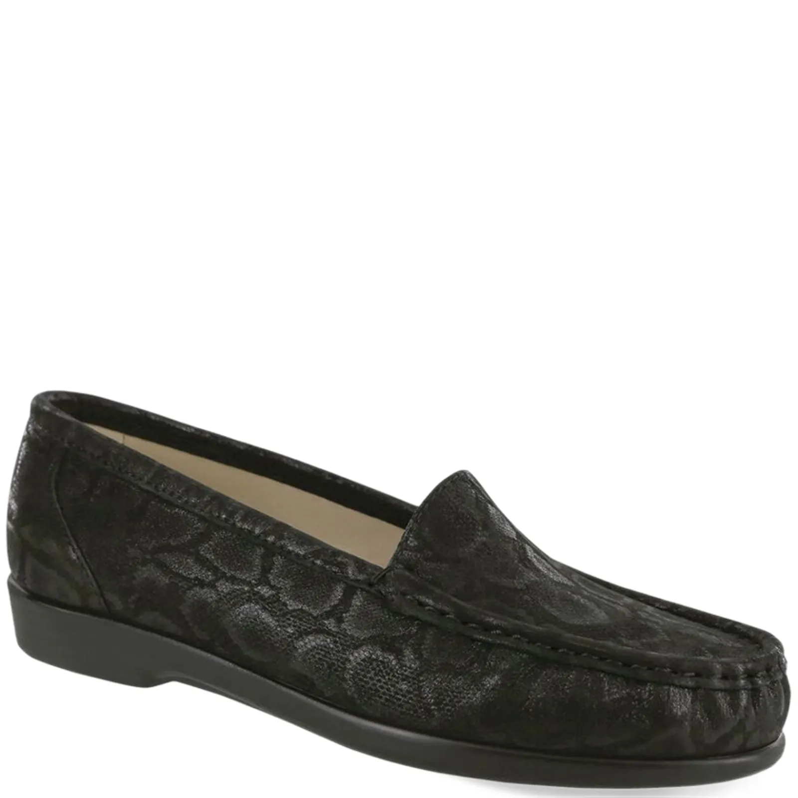 SAS Loafers|Women's , Simplify Loafer Black Snake Print