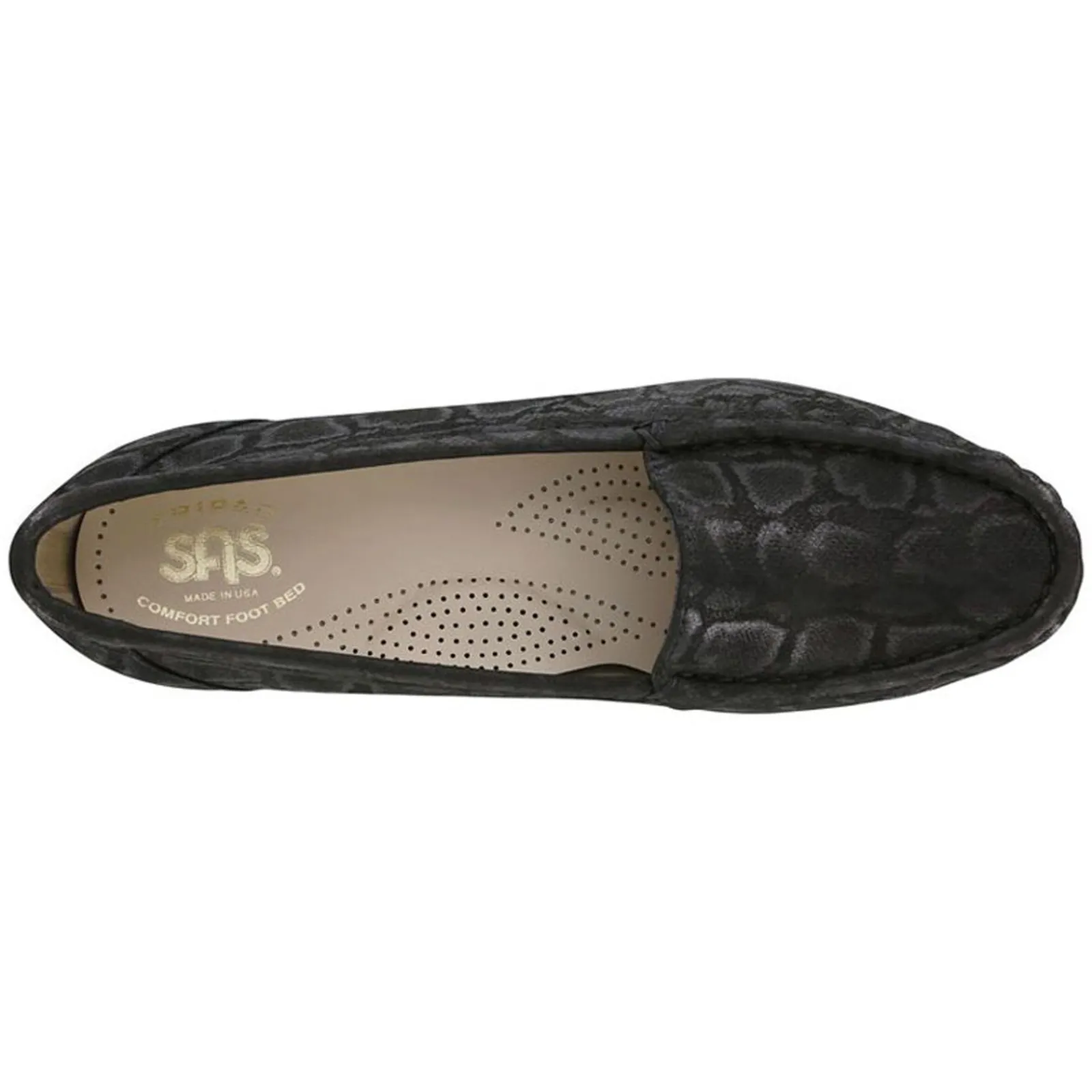 SAS Loafers|Women's , Simplify Loafer Black Snake Print