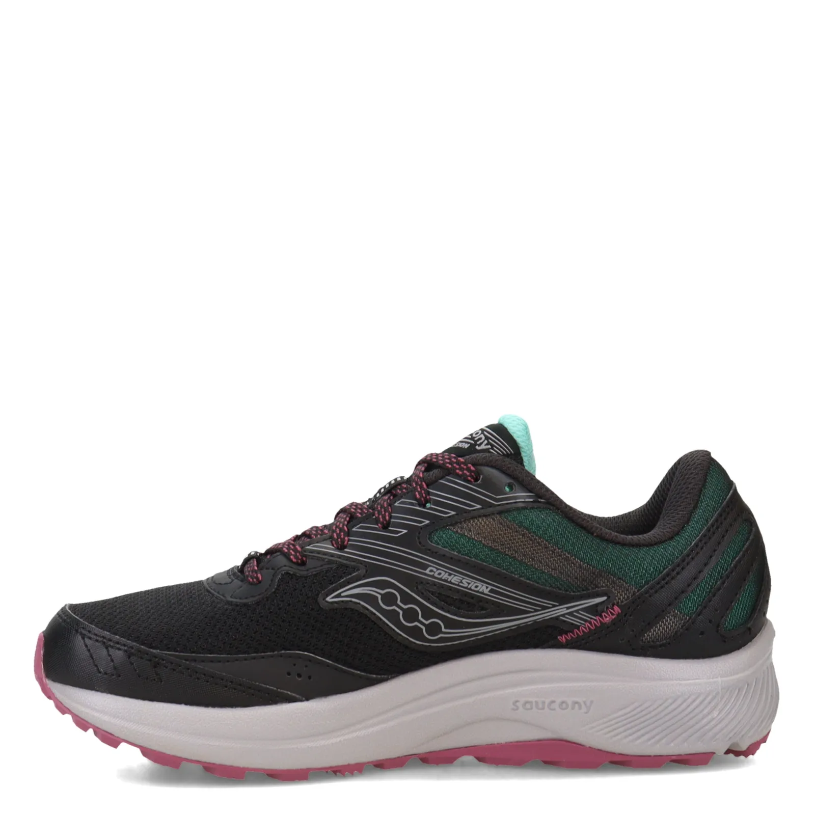 Saucony Sneakers & Athletic|Women's , Cohesion TR15 Trail Running - Wide Width Black/Dusk/Mint