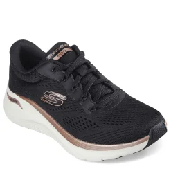 Skechers Sneakers & Athletic|Women's , Arch Fit 2.0 - Glow The Distance Sneaker Black/Rose Gold