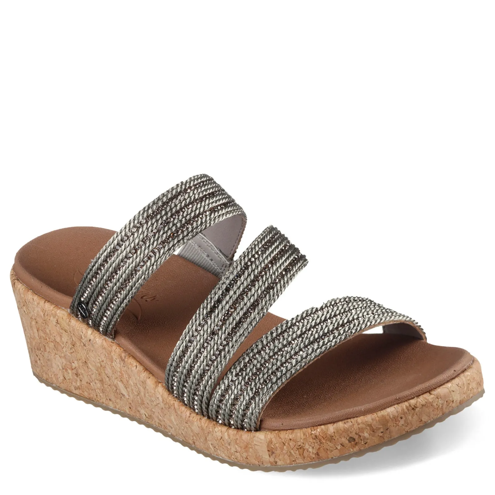 Skechers Wedges|Women's , Arch Fit Beverlee - Always Classy Sandal Pewter