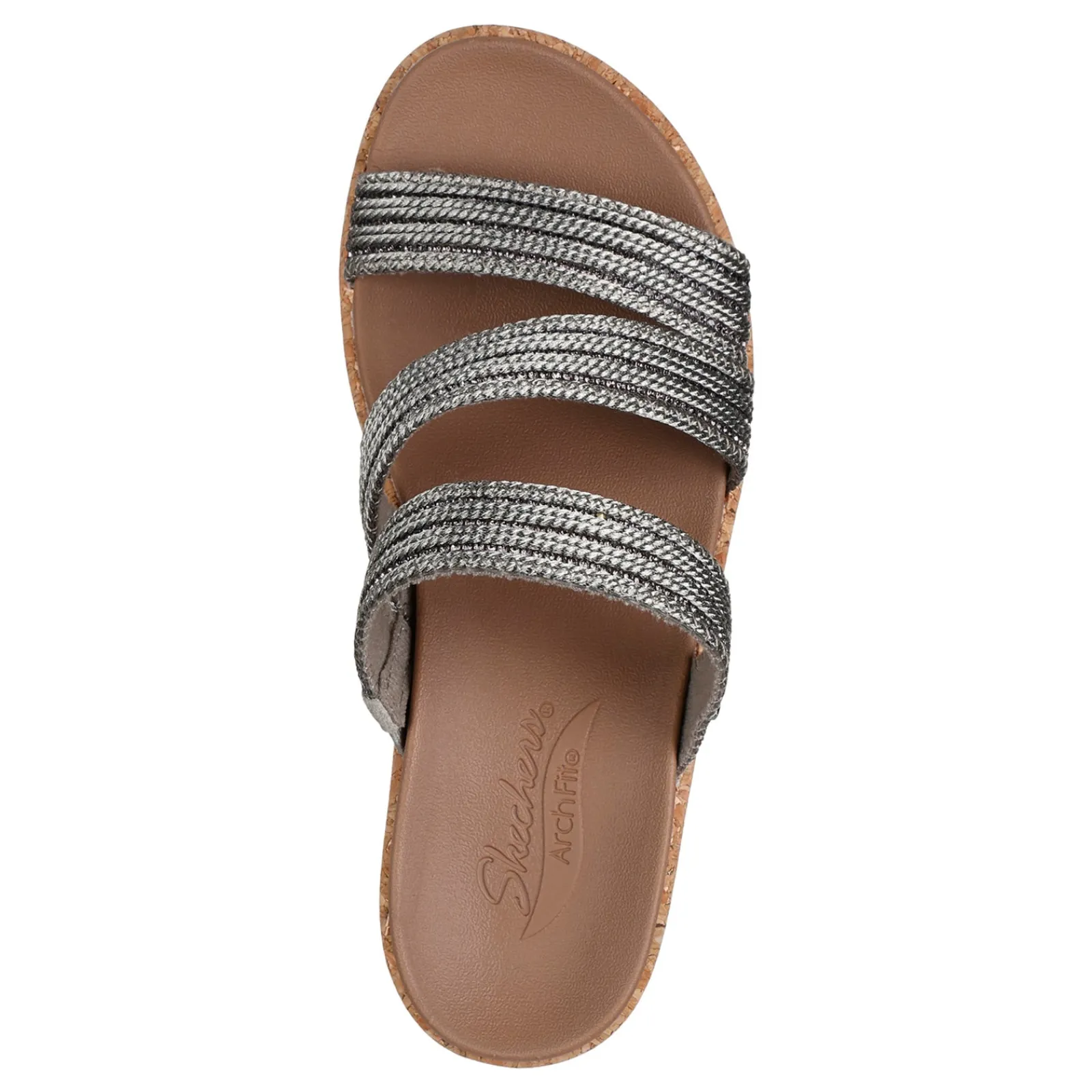 Skechers Wedges|Women's , Arch Fit Beverlee - Always Classy Sandal Pewter