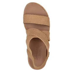 Skechers Wedges|Women's , Arch Fit Beverlee - Love Stays Sandal Tan