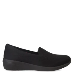 Skechers Sneakers & Athletic|Women's , Arya - Clear Skies Slip-On Black/Black