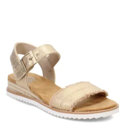 Skechers Sandals|Women's , BOBS Desert Kiss - Gold Crush Sandal Champagne