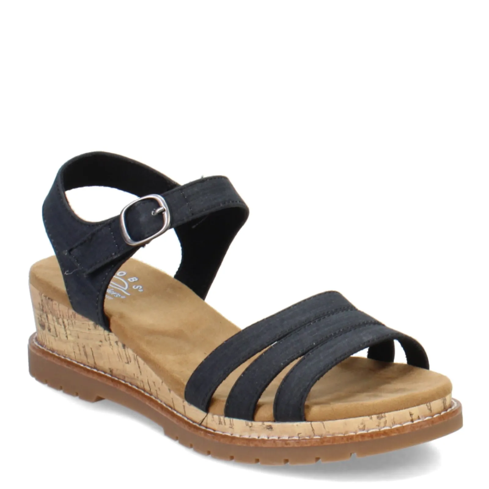 Skechers Sandals|Women's , BOBS Desert Chill - Evening Sun Sandal Charcoal