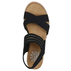 Skechers Sandals|Women's , BOBS Desert Kiss - Shore Enough Sandal Black