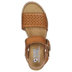 Skechers Sandals|Women's , BOBS Desert Kiss - Sunny Flair Sandal Luggage