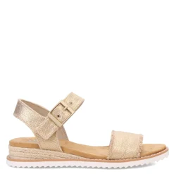 Skechers Wedges|Women's , BOBS Desert Kiss - Gold Crush Sandal Champagne