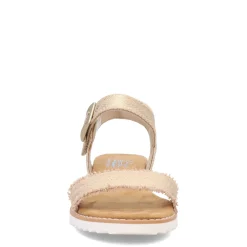 Skechers Wedges|Women's , BOBS Desert Kiss - Gold Crush Sandal Champagne
