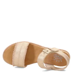 Skechers Wedges|Women's , BOBS Desert Kiss - Gold Crush Sandal Champagne