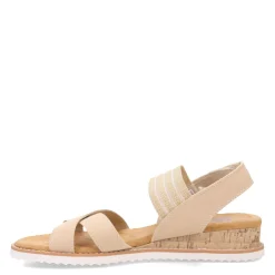 Skechers Wedges|Women's , BOBS Desert Kiss - Shore Enough Sandal Natural