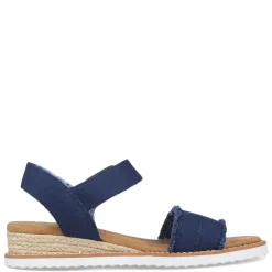 Skechers Wedges|Women's , BOBS Desert Kiss - Adobe Princess Sandal Navy
