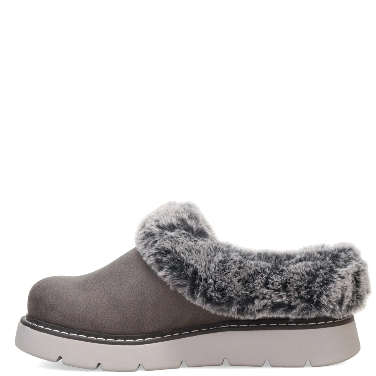Skechers Slippers|Women's , BOBS Keepsakes Lite - Cozy Blend Clog Charcoal