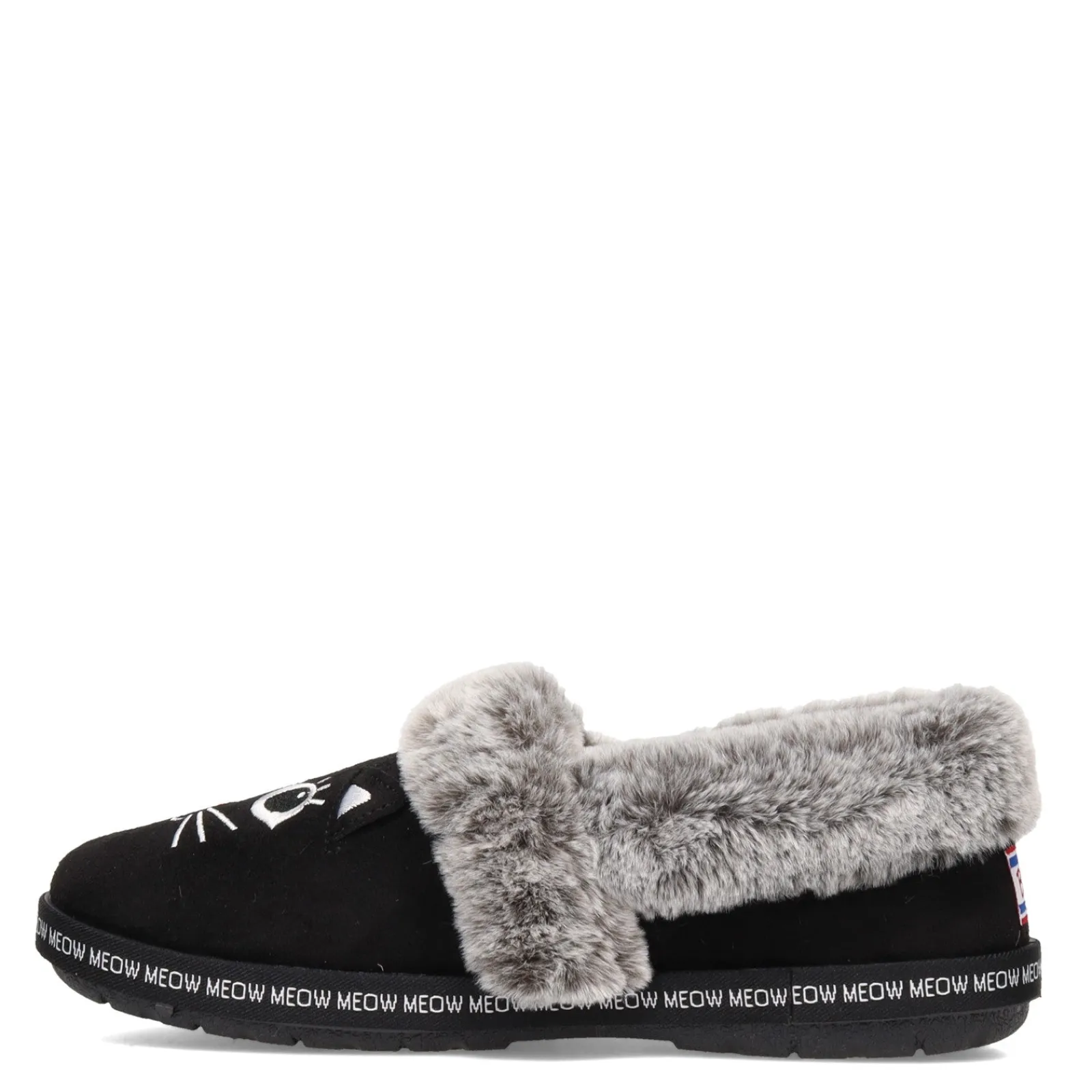 Skechers Slippers|Women's , BOBS Too Cozy - Meow Pajamas Slipper Black