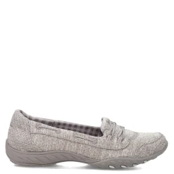 Skechers Loafers|Women's , Breathe Easy - Good Influence Slip-On Gray