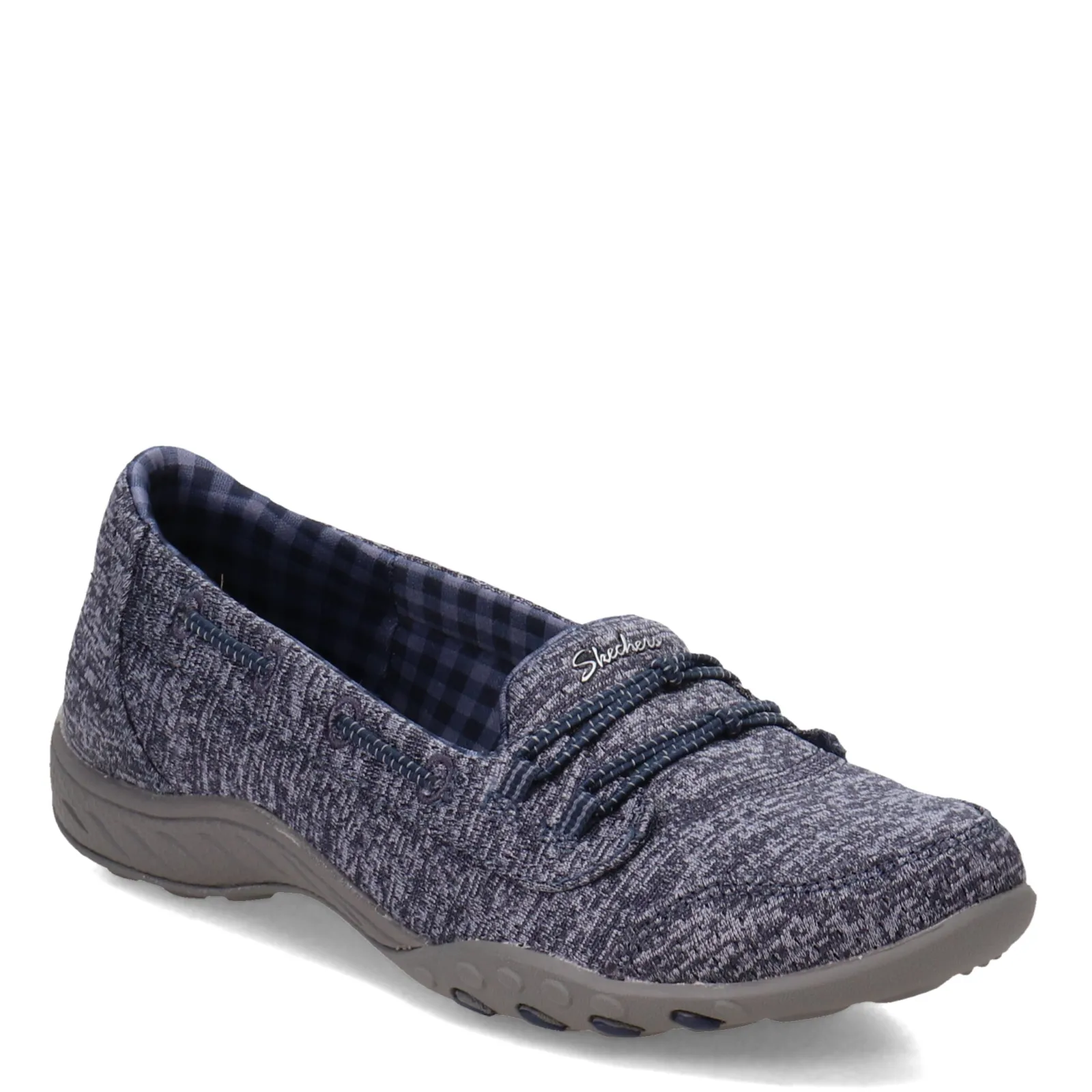 Skechers Flats|Women's , Breathe Easy - Good Influence Slip-On Navy