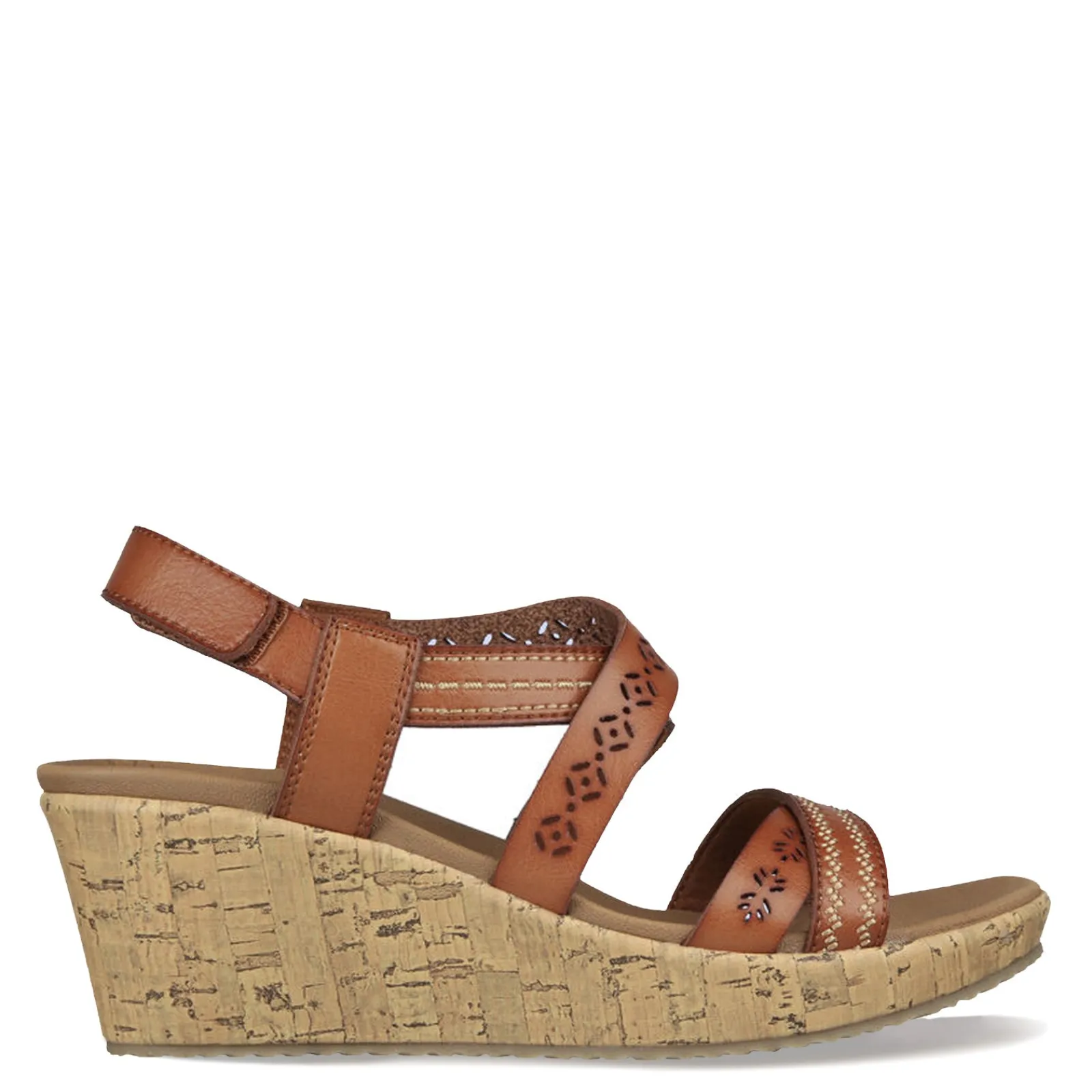 Skechers Wedges|Women's Cali, Beverlee - Delicate Glow Sandal - Wide Width Luggage