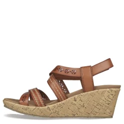 Skechers Wedges|Women's Cali, Beverlee - Delicate Glow Sandal - Wide Width Luggage