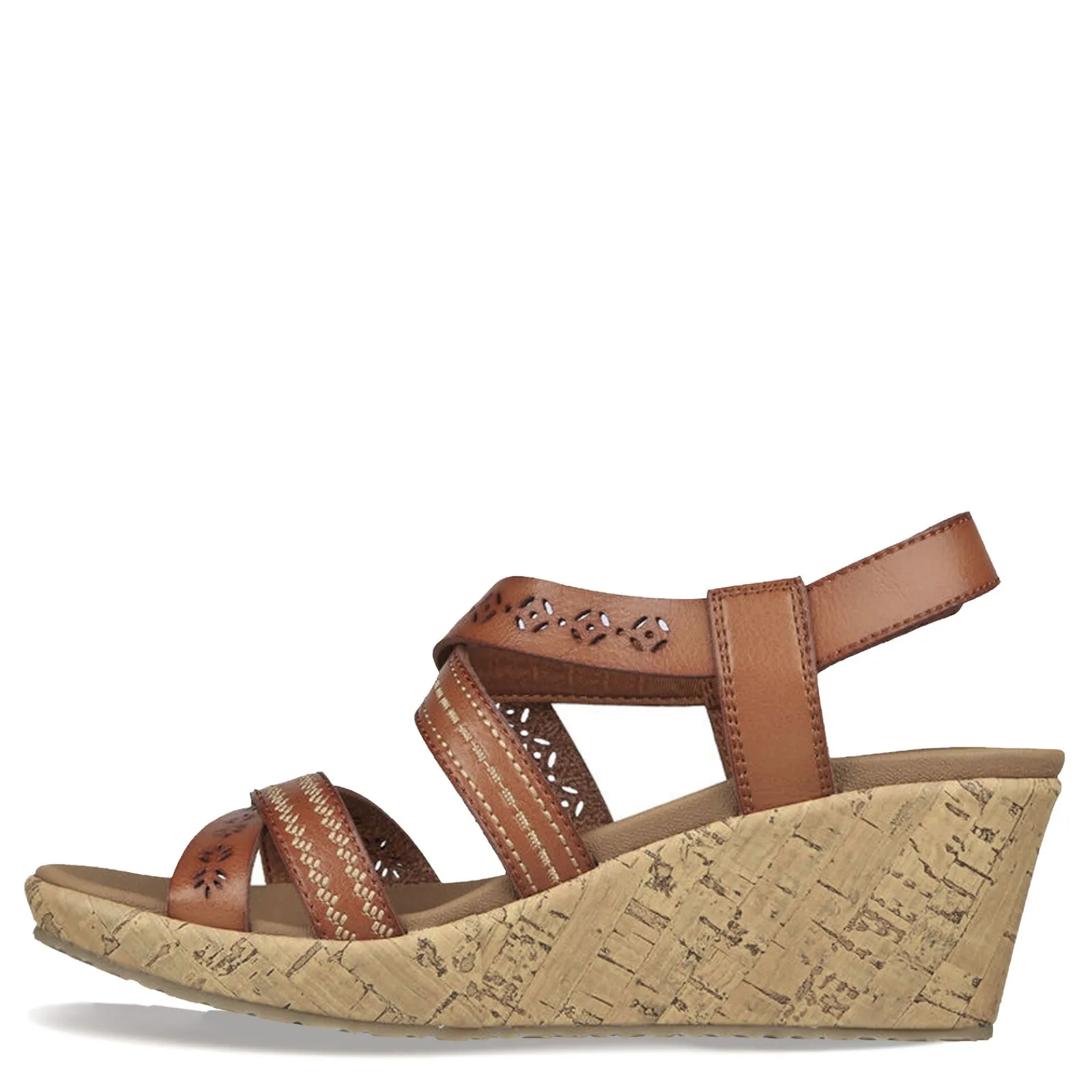 Skechers Wedges|Women's Cali, Beverlee - Delicate Glow Sandal - Wide Width Luggage