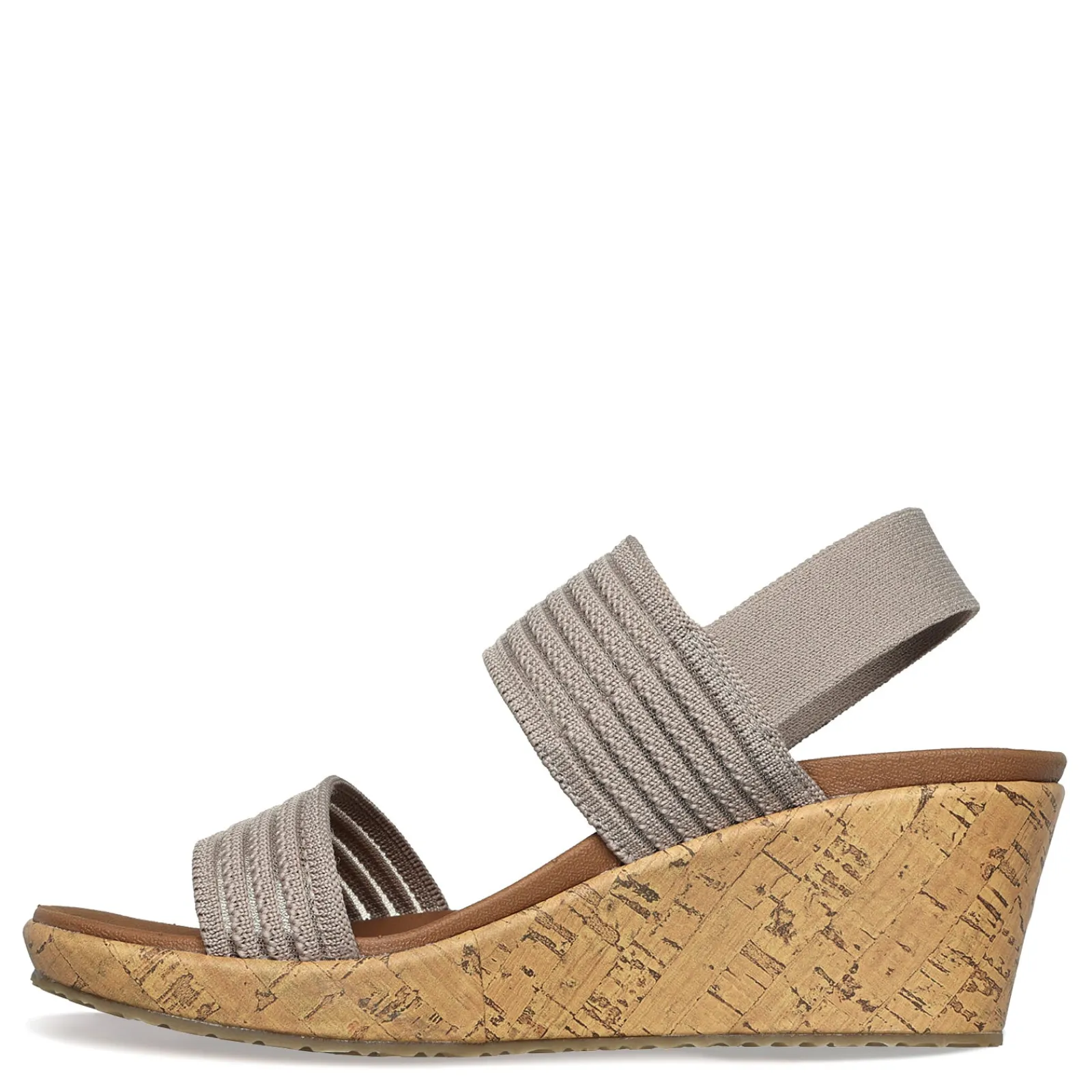 Skechers Wedges|Women's Cali, Beverlee - Sheer Luck Sandal Taupe