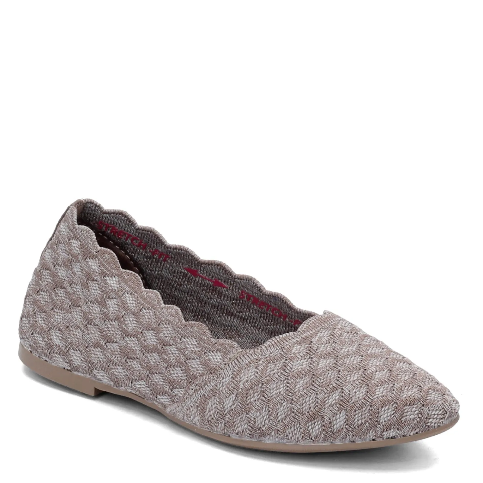Skechers Flats|Women's , Cleo - Honeycomb Flat Dark Taupe