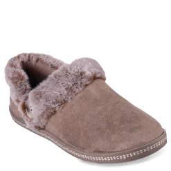 Skechers Slippers|Women's , Cozy Campfire Fresh Toast Slipper - Wide Width Dark Taupe