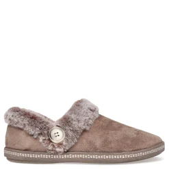 Skechers Slippers|Women's , Cozy Campfire Fresh Toast Slipper - Wide Width Dark Taupe