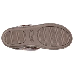 Skechers Slippers|Women's , Cozy Campfire Fresh Toast Slipper - Wide Width Dark Taupe