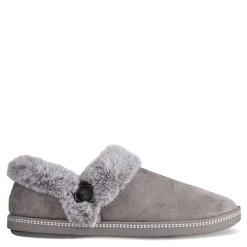 Skechers Slippers|Women's , Cozy Campfire Fresh Toast Slipper - Wide Width Charcoal