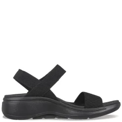Skechers Sandals|Women's , GO WALK Arch Fit - Polished Sandal Black