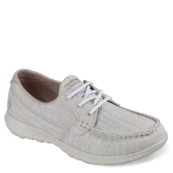 Skechers Slip-On Shoes|Women's , GOwalk Lite - Isla Boat Shoe - Wide Width Taupe