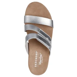 Skechers Sandals|Women's , Martha Stewart: Breezie - Shiny Luster Sandal Silver
