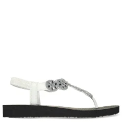 Skechers Sandals|Women's , Meditation - Sparkly Fleur Sandal White