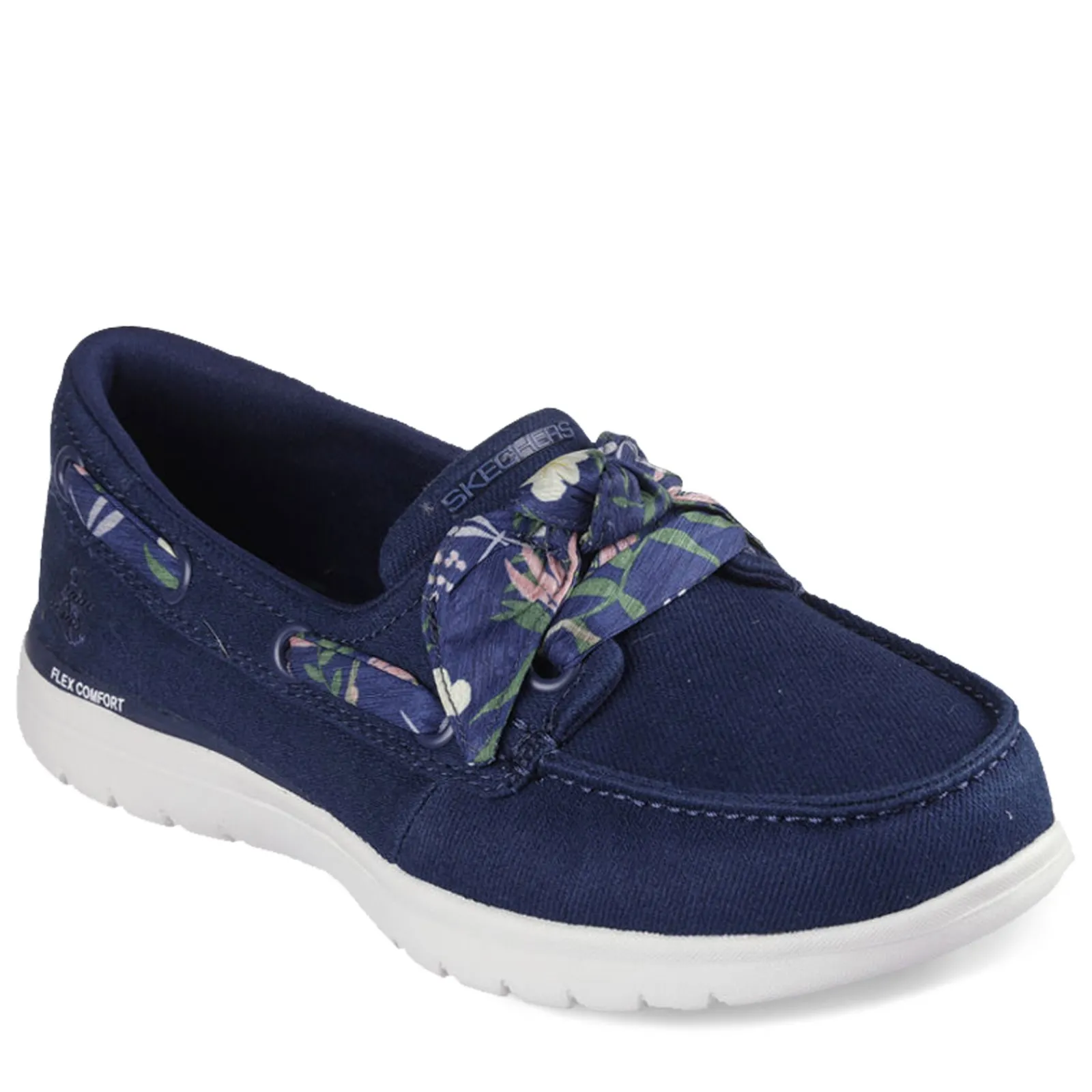 Skechers Boat Shoes|Women's , On-the-GO Flex - Seaside Daisy Slip-On Navy