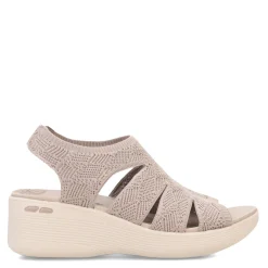 Skechers Sandals|Women's , Pier Lite - Crochet Sandal Taupe