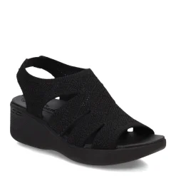 Skechers Sandals|Women's , Pier Lite - Crochet Sandal Black/Black