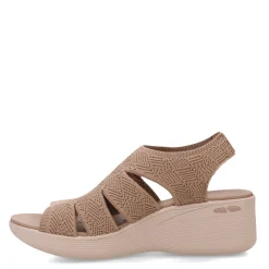Skechers Wedges|Women's , Pier Lite - Crochet Sandal Mocha