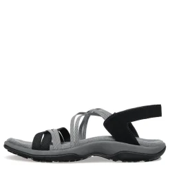 Skechers Sandals|Women's , Reggae Slim - Takes Two Sandal - Wide Width Black/Charcoal