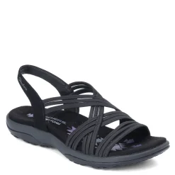 Skechers Sandals|Women's , Reggae Slim - Simply Stretch Sandal Black